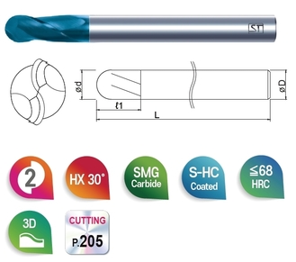 <span>2BH</span> 2F Ball End for Super Hardened Steels