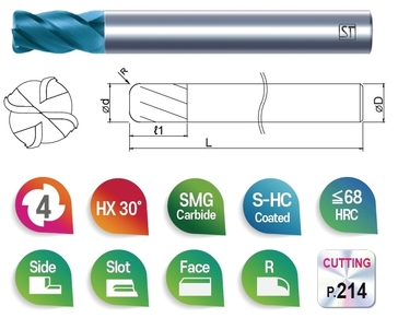 <span>4CLH</span> <br /> 4F Corner Radius Long for Super Hardened Steels
