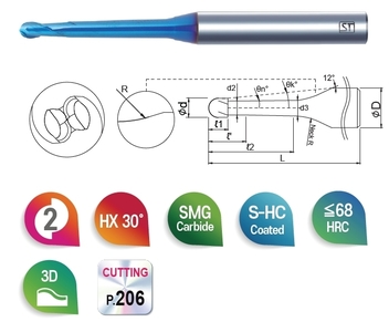 <span>2BTH</span> 2F Ball Endmill-Tapered Neck