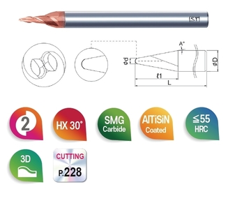 <span>2TB</span> 2F Ball Tapered End Mill