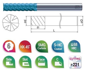 <span>6SH</span> 6F Square Endmill for Super Hardened Steel